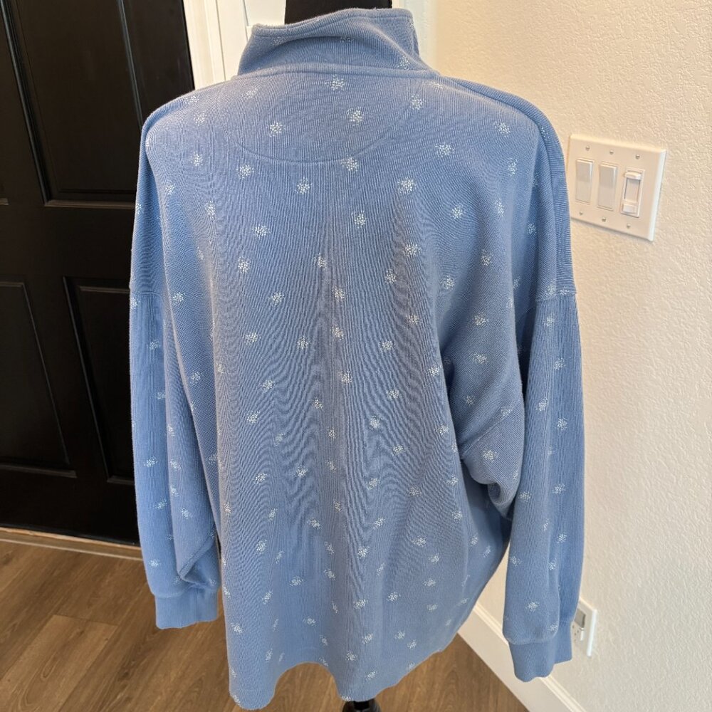 Aerie blue quarter zip sweatshirt. Size large - Picture 3 of 6